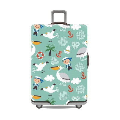 Tropical Leaf Print Hard Shell Luggage Bowlift