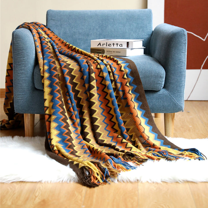 Zigzag Weave Throw Blanket Bowlift