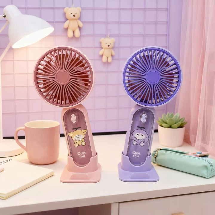Women's Portable Hand Fan with Flexible Tilt Function and USB Charger Bowlift