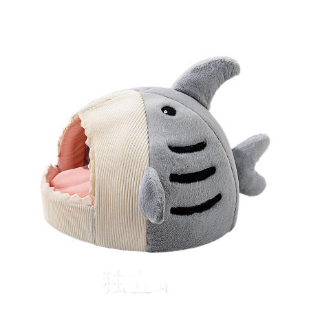 Shark-Shaped  Hideaway  Dog Bed