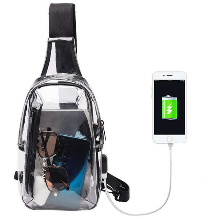 Transparent sling bag with practical multi-pocket design Bowlift