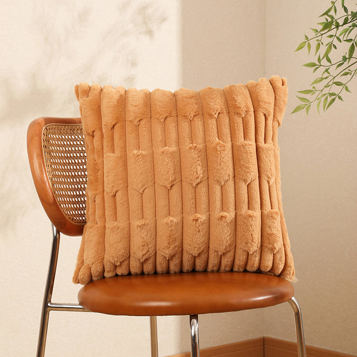 Luxurious Textured Faux Fur Throw Pillow