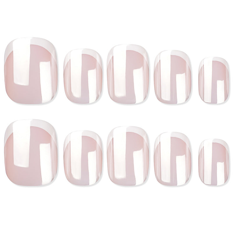 Chic French Tip Press-On Nails Bowlift