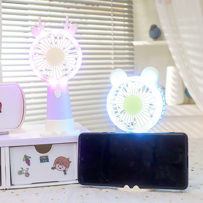 Portable USB Hand Fan with Integrated LED Light Bowlift