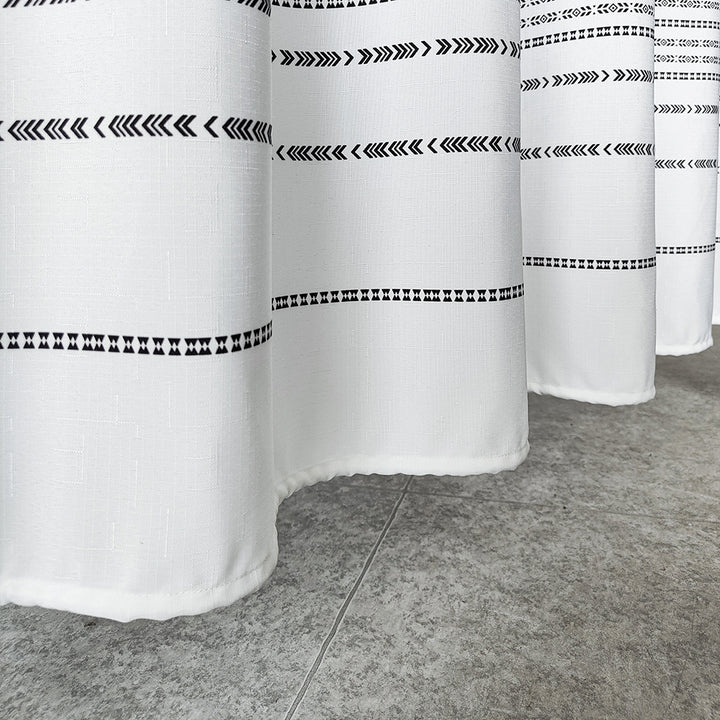 Textured Striped Shower Curtain Bowlift