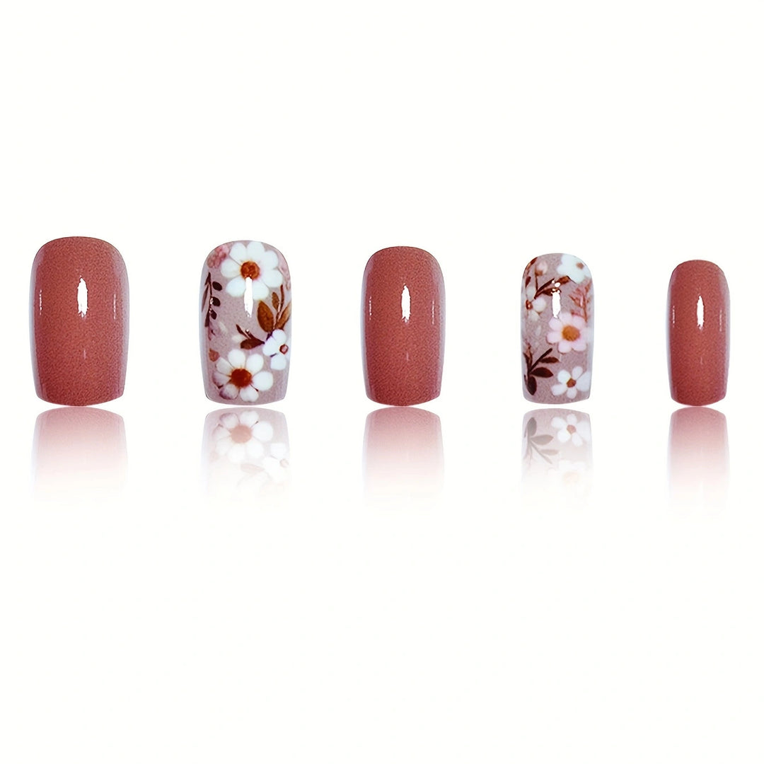 Floral Acrylic Nail Design Bowlift