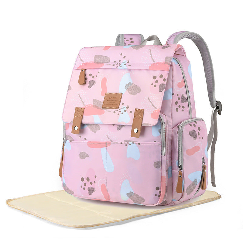 Versatile Floral Print Backpack Bowlift