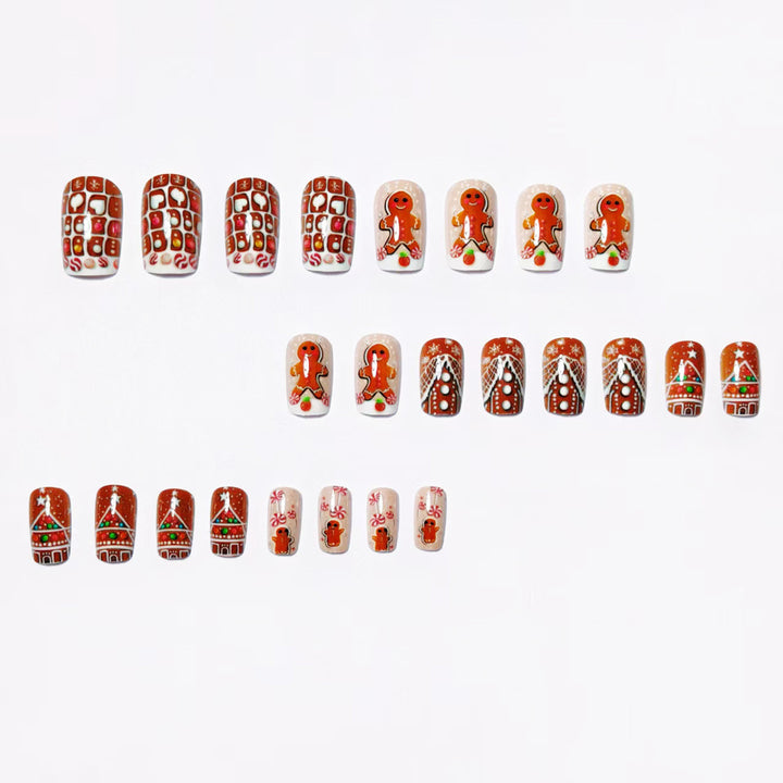 Artificial nails in gingerbread house design Bowlift