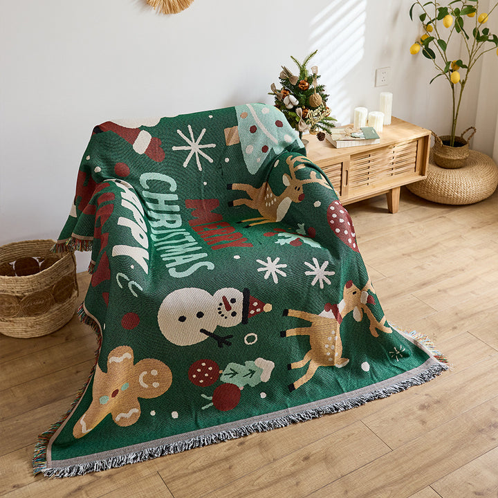 Festive Holiday Themed Throw Blanket