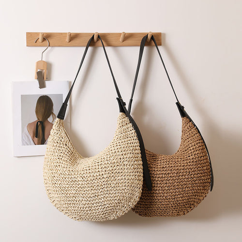 Handmade Hobo Bag Made of Natural Raffia Material Bowlift
