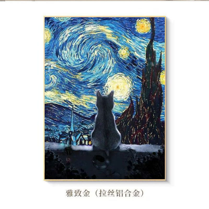 Artistic Cat-Themed Canvas Art