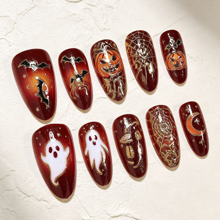 Halloween-Themed Decorative Press-On Nails Bowlift