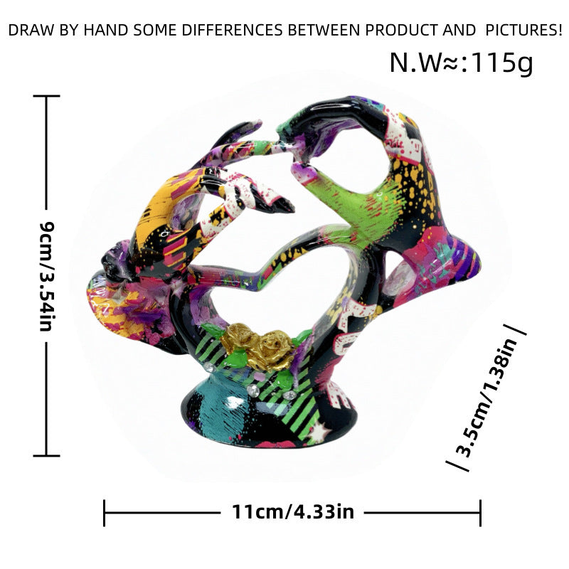 Artistic heart sculpture with intricate painting Bowlift