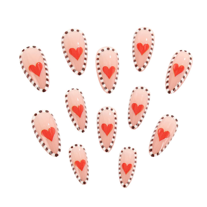 Artificial nails with heart-shaped accents Bowlift