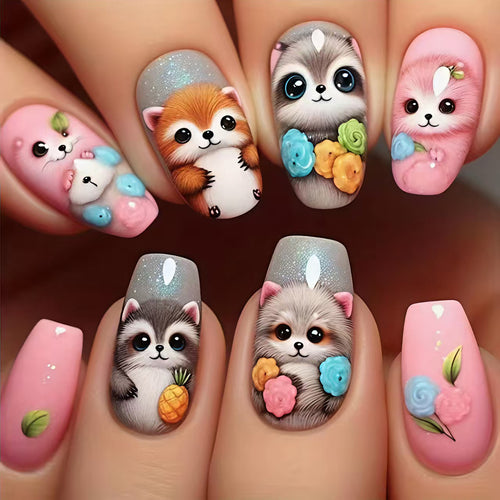 Creative Art Nails with Playful Animal Motifs Bowlift