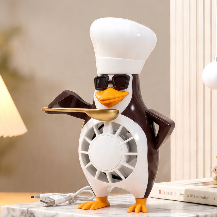 Women’s creative table fan in cute penguin design Bowlift