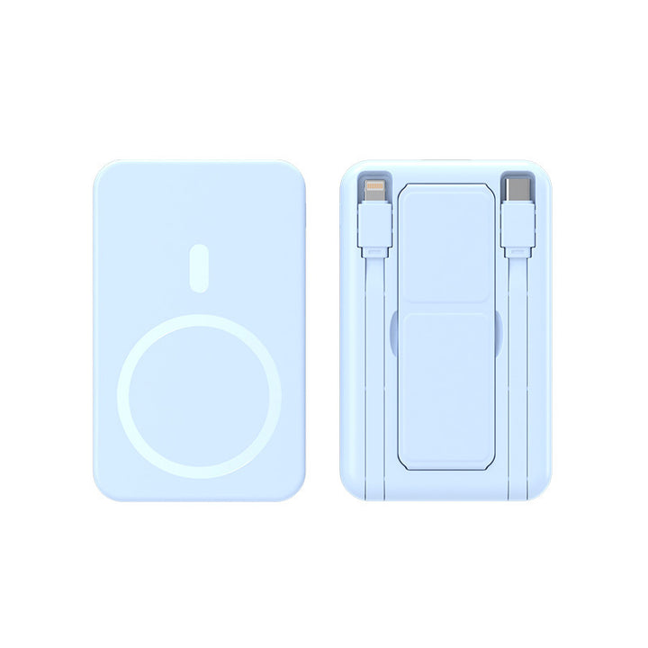 Portable wireless charger with integrated cable system Bowlift