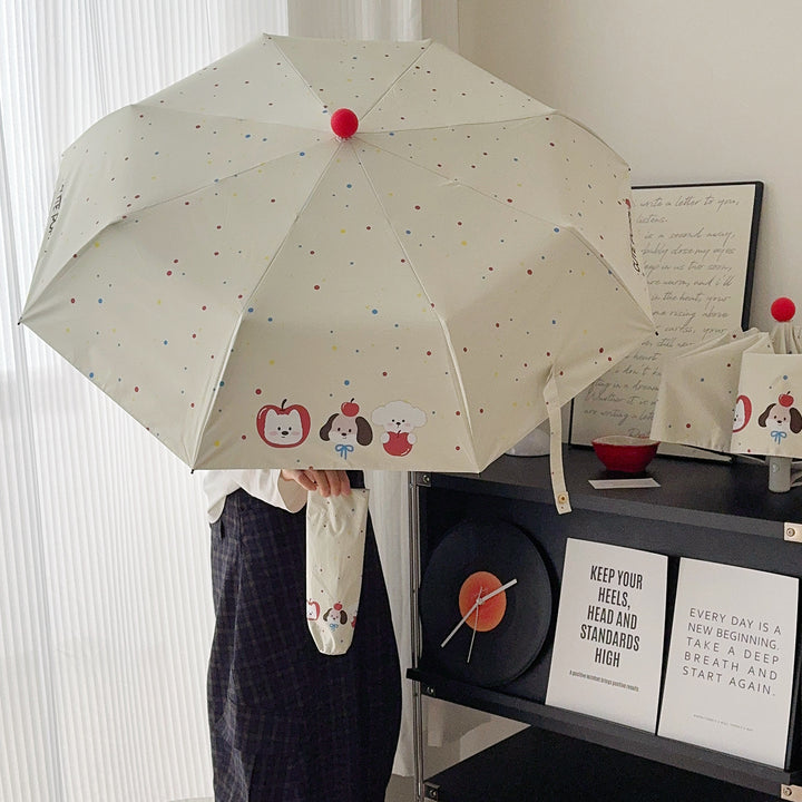 Ladies Folding Umbrella with Playful Design Bowlift