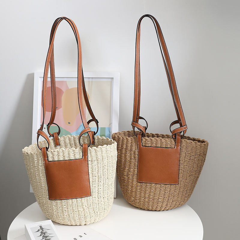 Basket bag with elegant leather detail Bowlift