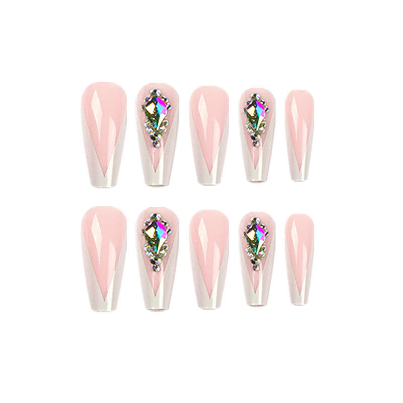 Artful nail extensions with elegant glitter accents Bowlift