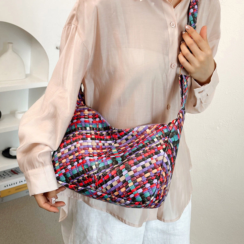 WoColorful Woven Hobo Bag Bowlift