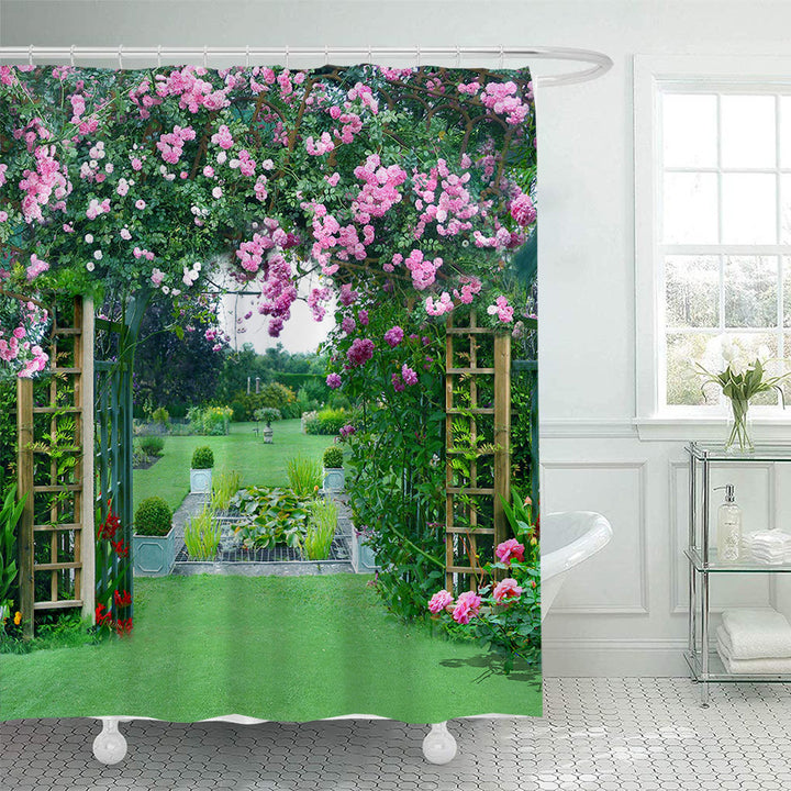 Rustic Garden-Themed Shower Curtain Bowlift