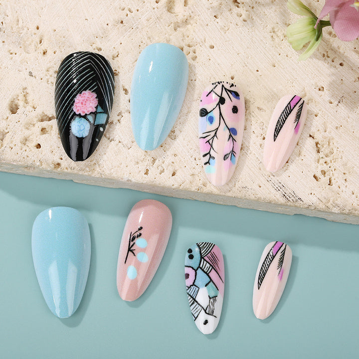 Artificial nails with floral accents Bowlift