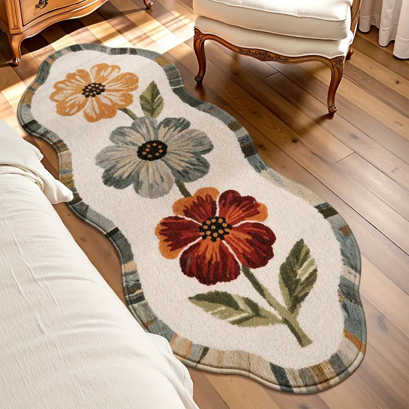 Floral-Themed Memory Foam Area Rug
