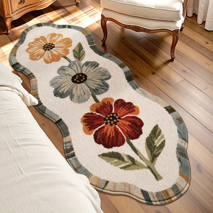 Floral-Themed Memory Foam Area Rug