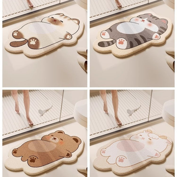 Cartoon Dog-Themed Plush Bath Mat