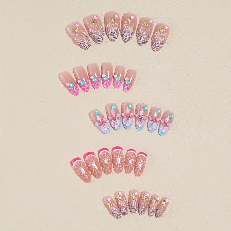 Artificial nails with colorful decorations Bowlift
