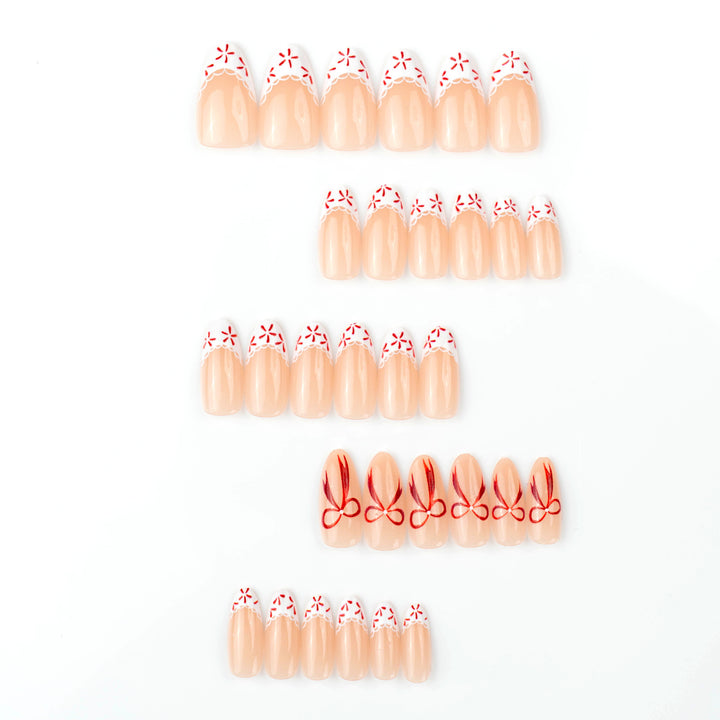 Artificial nails with festive decorations Bowlift