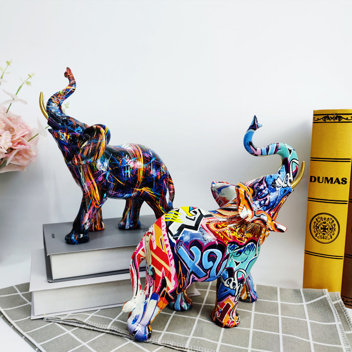 Creative elephant figurine with colorful design Bowlift