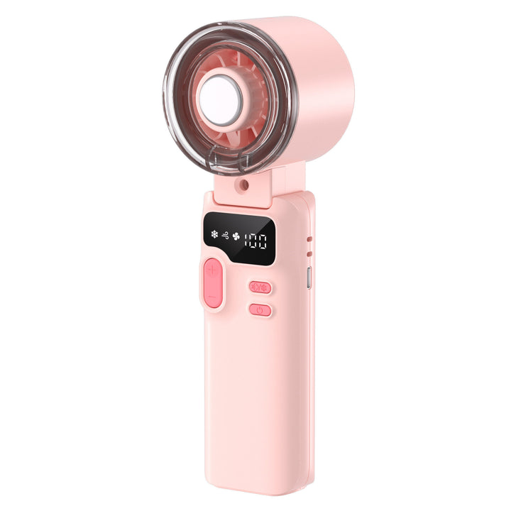 Cooling handheld digital display misting mini fan with adjustable tilt Bowlift