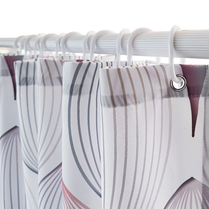 Modern Leaf Textured Shower Curtain Bowlift