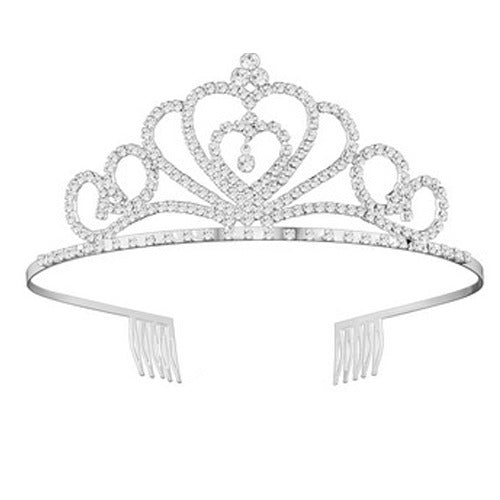 Women Glamorous Crystal Tiara Bowlift