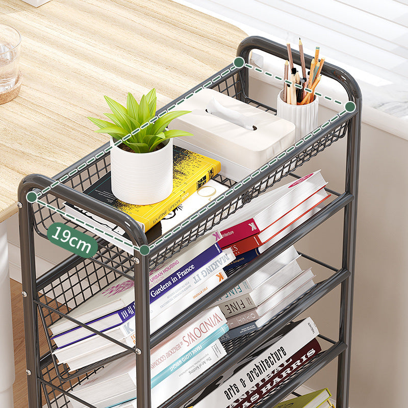 Rolling Metal Book Storage Rack Bowlift