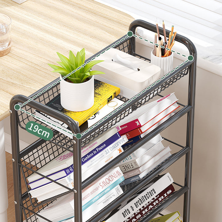 Rolling Metal Book Storage Rack Bowlift