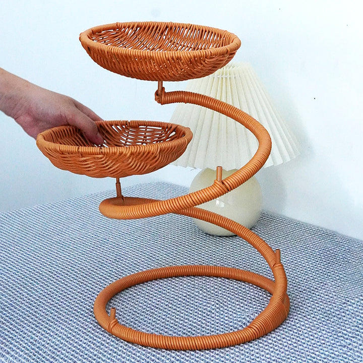 Multi-Tiered Wicker Storage Bowlift