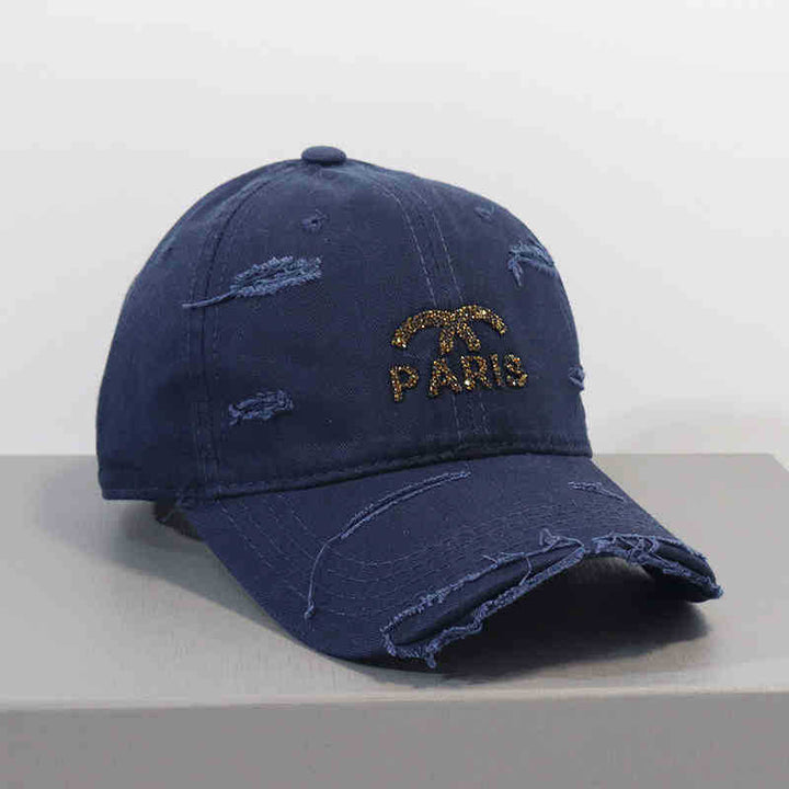 Women's Distressed Graphic Adjustable Baseball Cap Bowlift