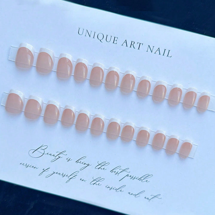 French Tip Acrylic Nail Set Bowlift