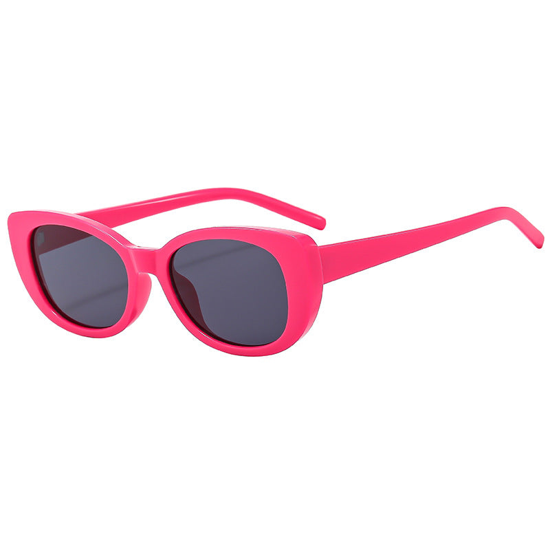 Women's Cat-Eye Sunglasses with High-Gloss Plastic Frame Bowlift