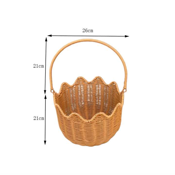 Scalloped Woven Storage Basket Bowlift