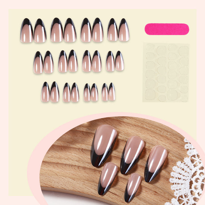 Glamorous Press-On Nail Set with High-Shine Finish and Elegant French Tips Bowlift