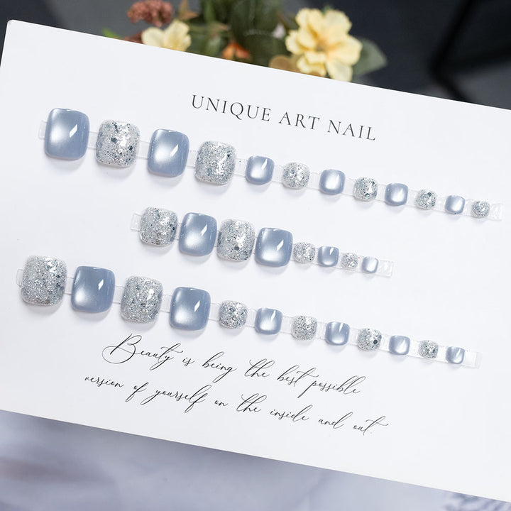 Elegant Crystal-Embellished Pedicure Nail Set Bowlift