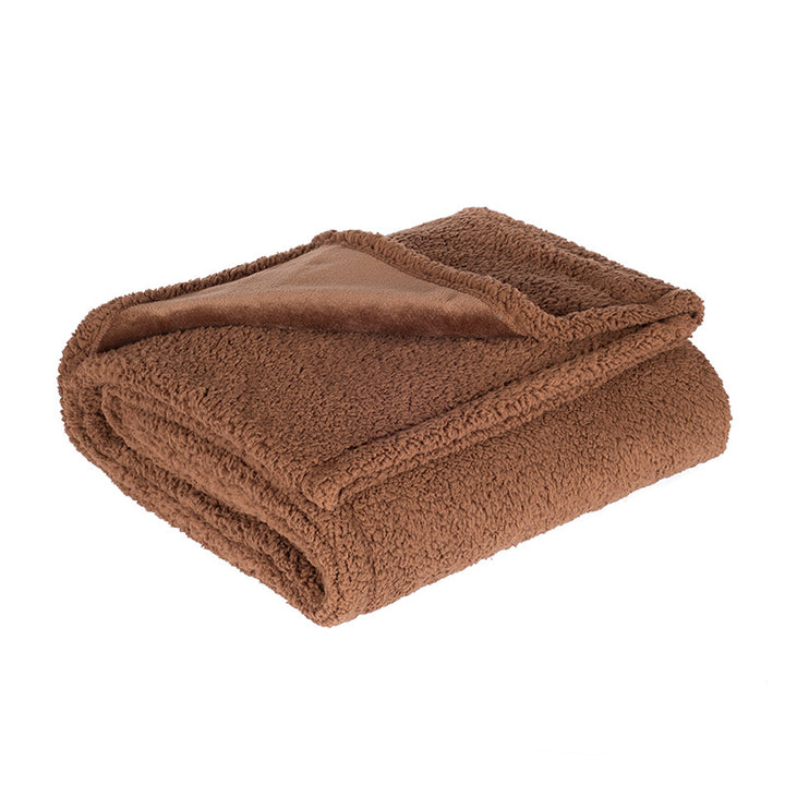 Reversible Sherpa Fleece Throw Blanket With Plush Microfleece Face And Thick Faux Shearling Backing
