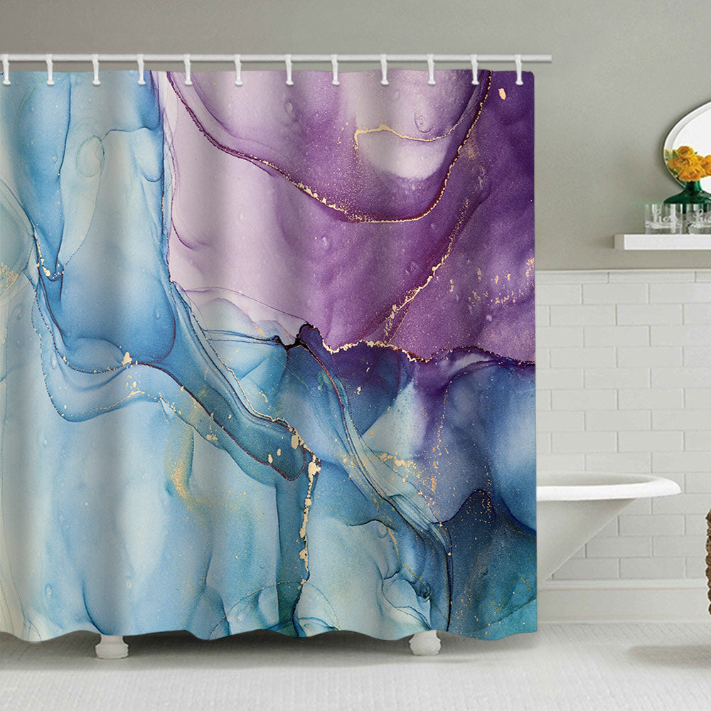 Artistic Marble Design Shower Curtain Bowlift