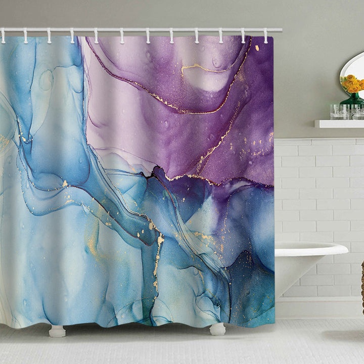 Artistic Marble Design Shower Curtain Bowlift