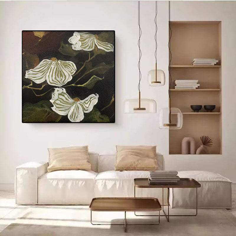 Textured Floral Canvas Wall Art