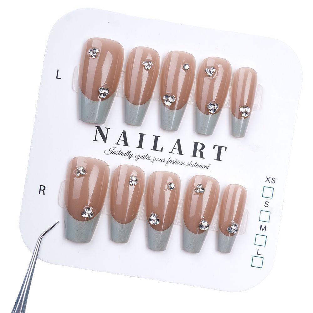 Premium Decorative Rhinestone Press-On Nails Bowlift